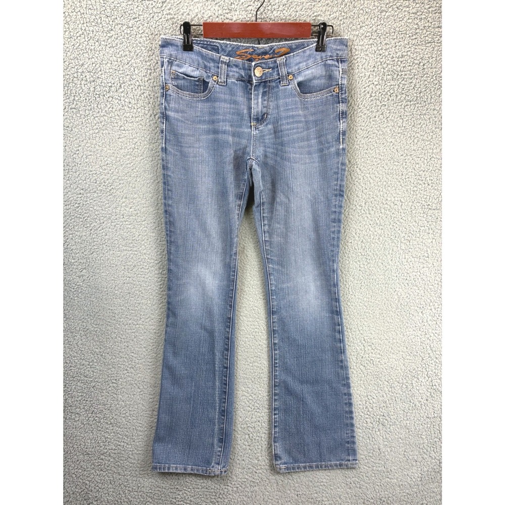 Seven7 Slim Boot Jeans Womens 6 Medium Wash Blue Stretch Denim Flare Casual